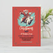 Sinterklaas op Rodeo Bull rijden Kaart (Staand voorkant)