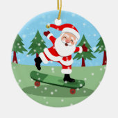 Sinterklaas op skateboard keramisch ornament (Voorkant)