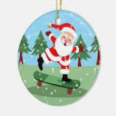 Sinterklaas op skateboard keramisch ornament (Links)