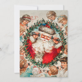 Sinterklaas op snaartelefoons die naar kinderen lu feestdagenkaart