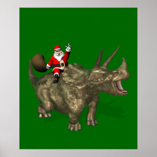 Sinterklaas op Triceratops Poster
