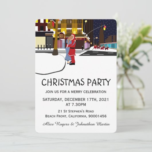 Sinterklaas op uitnodiging voor Kerstmis op breedb (Staand voorkant)