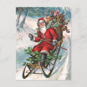 Sinterklaas over Sleigh Feestdagenkaart