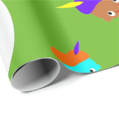 Sinterklaas pakpapier met gekleurde pietjes (Rol Hoek)