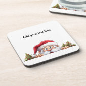 Sinterklaas Peeking Kerstboom Bier Onderzetter (Linkerzijde)