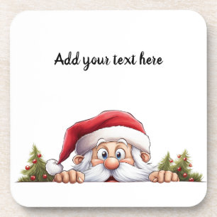 Sinterklaas Peeking Kerstboom Bier Onderzetter