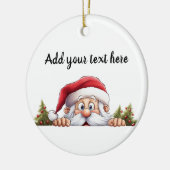 Sinterklaas Peeking Kerstboom Keramisch Ornament (Links)