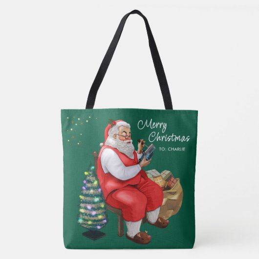 Sinterklaas repareert Speelgoed-Canvas tas (Voorkant)