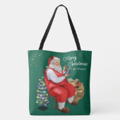 Sinterklaas repareert Speelgoed-Canvas tas (Achterkant)