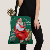 Sinterklaas repareert Speelgoed-Canvas tas (Dichtbij)