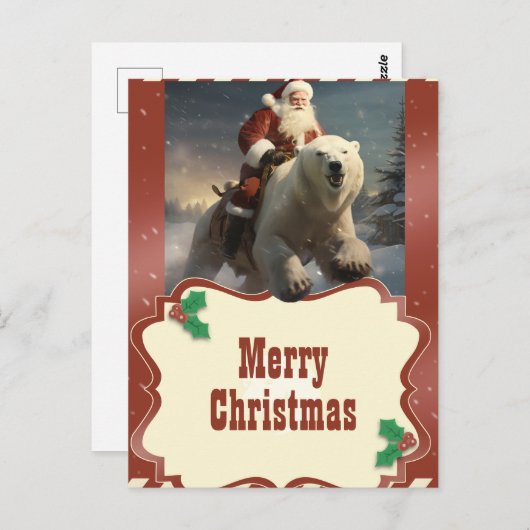 Sinterklaas Rijden een Beer Schilderij Briefkaart (Voorkant / Achterkant)