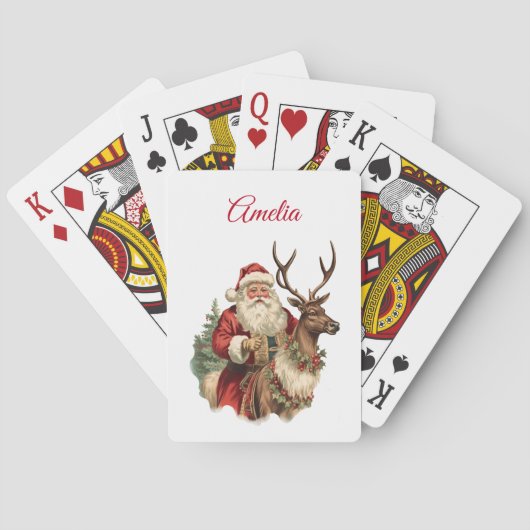  Sinterklaas Rijden Een Rendier Kerstmis Pokerkaarten (Achterkant)