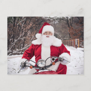 Sinterklaas rijden op een Motorcycle Post Kaart