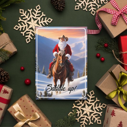 Sinterklaas Rijden Western Kerstmis Kaart