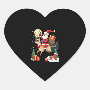 Sinterklaas rijdt op rendier Siamese kat Kerstboom Hart Sticker