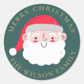 Sinterklaas rond Kerst sticker | Gepersonaliseerd (Voorkant)