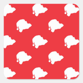 Sinterklaas rood vierkante sticker