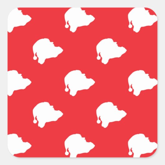 Sinterklaas rood vierkante sticker (Voorkant)