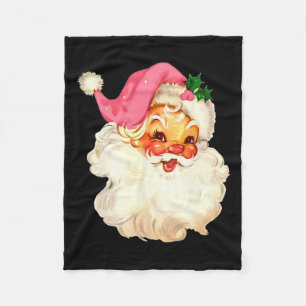 Sinterklaas Roze Kerstmis Gezicht Oud Xmas Vintage Fleece Deken