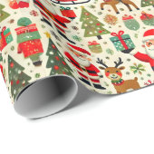 Sinterklaas Rudolph de rode neus rendier juichen Cadeaupapier (Rol Hoek)