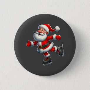 Sinterklaas schaatsen schaatsen Kerstmis Ronde Button 5,7 Cm