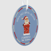 Sinterklaas schoorsteen Custom Foto Eerste Kerstmi Ornament (voorkant)