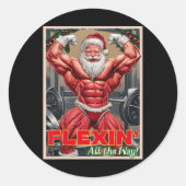 Sinterklaas Sinterklaas Flexin helemaal pomp G Ronde Sticker (Voorkant)