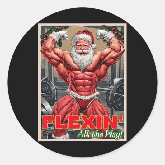 Sinterklaas Sinterklaas Flexin helemaal pomp G Ronde Sticker (Voorkant)