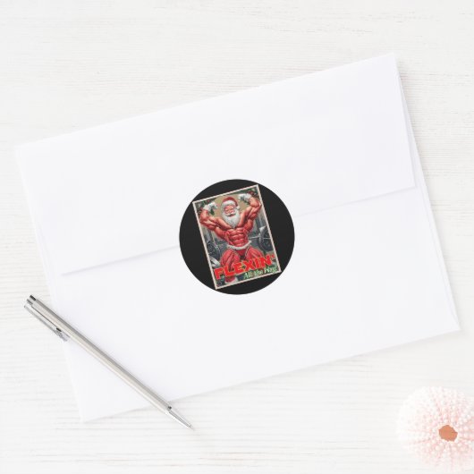 Sinterklaas Sinterklaas Flexin helemaal pomp G Ronde Sticker (Envelop)
