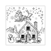 Sinterklaas, sneeuwman ,en rendier 	rubberstempel (Afrduk)