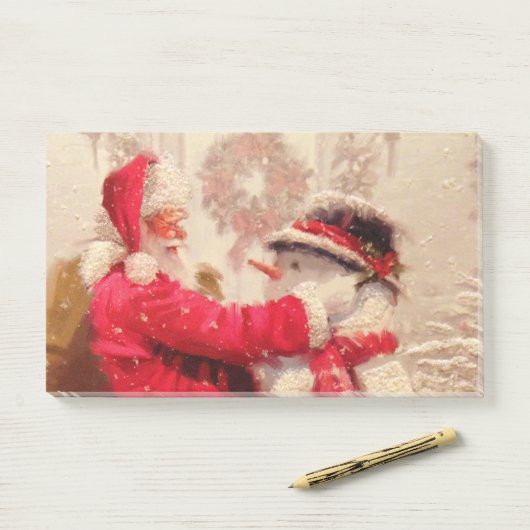 Sinterklaas Sneeuwman Kerstfeest Post-it® Notes (Op bureau)