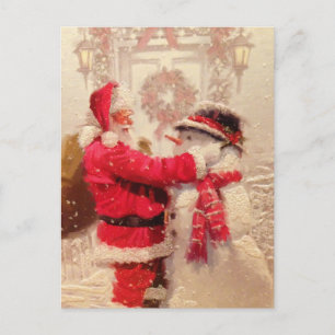 Sinterklaas Sneeuwman Kerstmis Gepersonaliseerd Briefkaart