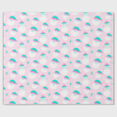 Sinterklaas Sneeuwvlokken Moderne Kerstmis Cadeaupapier (Vlak)