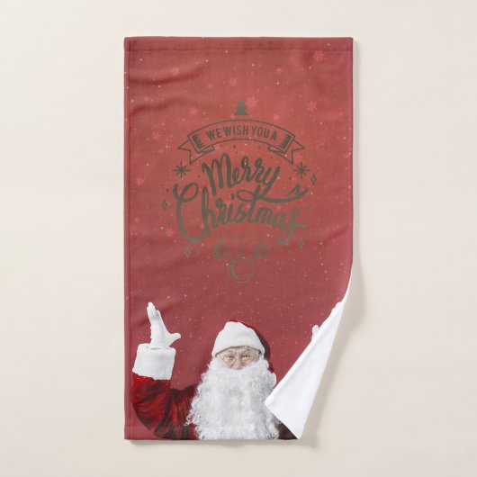Sinterklaas, Snowflakes, rood Bad Handdoek (Handdoek)