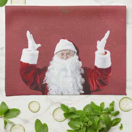 Sinterklaas, Snowflakes, rood Theedoek (Gevouwen)