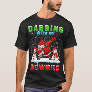 Sinterklaas Spelen Boksen Dabbing Met Sneeuwmies M T-shirt