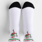 Sinterklaas Spelen Voetbal Grappig Schattige Sokken (Top)