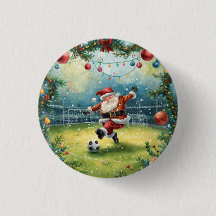 Sinterklaas spelen Voetbal Kerst veld Ronde Button 3,2 Cm