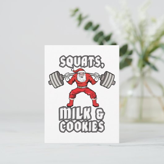 Sinterklaas - Squats, Melk en Cookies Feestdagenkaart (Staand voorkant)