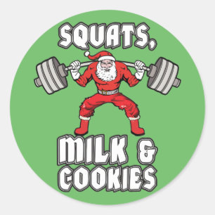 Sinterklaas - Squats, Melk en Cookies Ronde Sticker