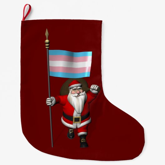 Sinterklaas steunt transgendervlag grote kerstsok (Voorkant)
