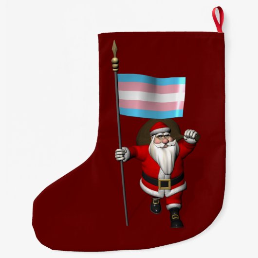 Sinterklaas steunt transgendervlag grote kerstsok (Achterkant)