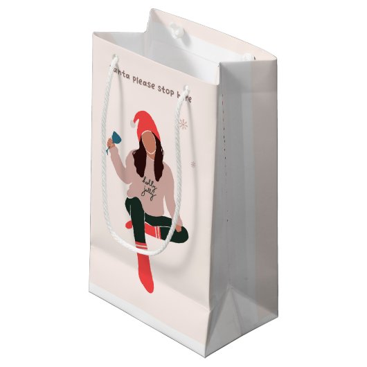 Sinterklaas Stop alsjeblieft hier met feestcadeaut Klein Cadeauzakje (Voorkant Gekanteld)