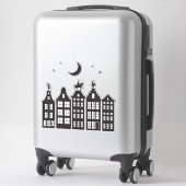 Sinterklaas Sur Le Canal Maisons Stickers Fenêtre (Sur valise)