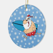 Sinterklaas Surfen Keramisch Ornament (Links)