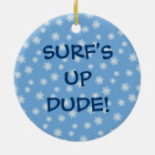 Sinterklaas Surfen Keramisch Ornament (Achterkant)