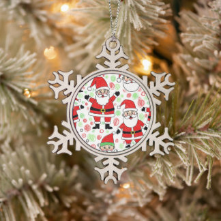 sinterklaas tin sneeuwvlok ornament