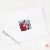 Sinterklaas Trump met MAGA-Pet Vierkante Sticker (Envelop)