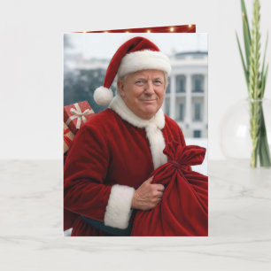 Sinterklaas Trump met rode geschenkzak Kaart
