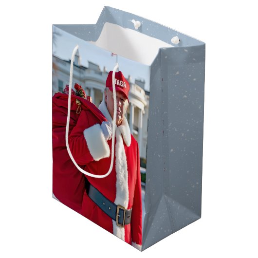 Sinterklaas Trump met rode geschenkzak Medium Gift Cadeauzakje (Voorkant Gekanteld)